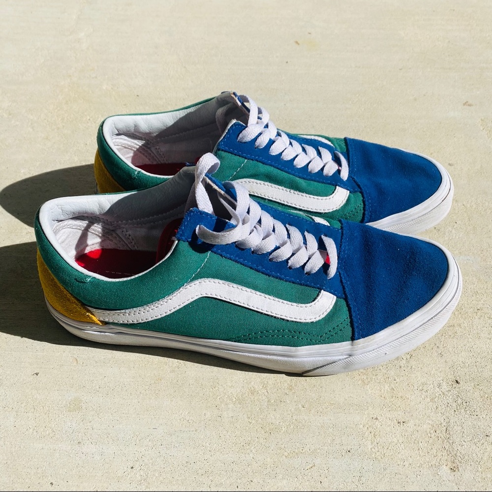 Vans Blue Green White Low-Top Sneakers